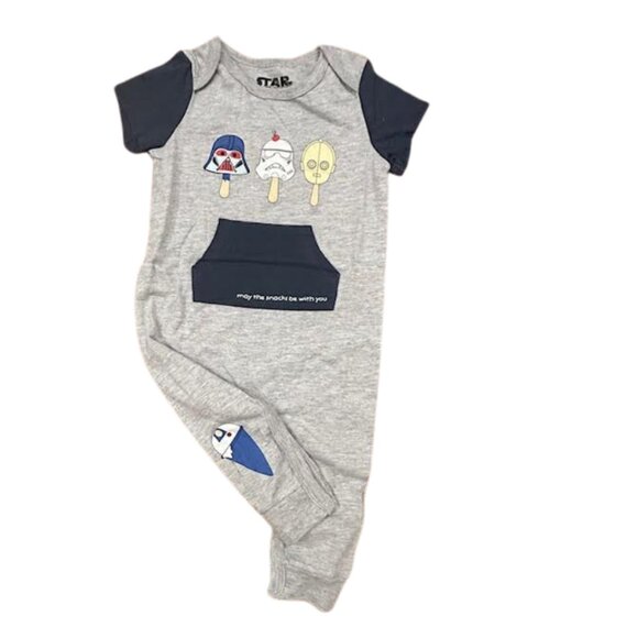 New! Baby Star Wars by Happy Threads Bodysuit & Romper 2pc Set 6-9M - Picture 2 of 7